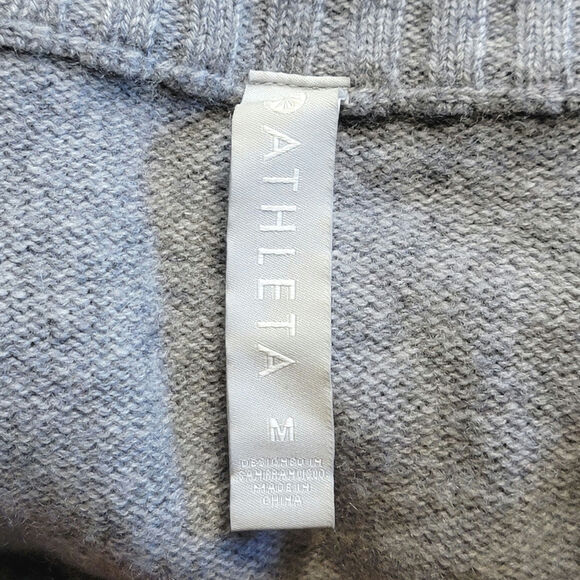 Athleta Wool Cashmere V Neck Long Sleeve Tunic Gray Sweater Cozy Minimalist M - Picture 13 of 16